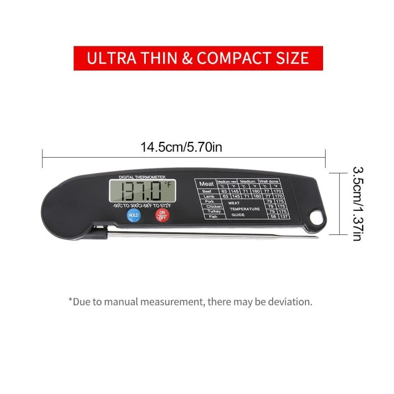 Thermometer Digital Instant Read Meat Thermometer Food Cooking Temperature Tester with Rotatable Probe Backlight for Grill BBQ Milk Kitchen Use  |   Temperature & Humidity Measurements Measurement & Analysis Instruments Temperature & Humidity Measurements