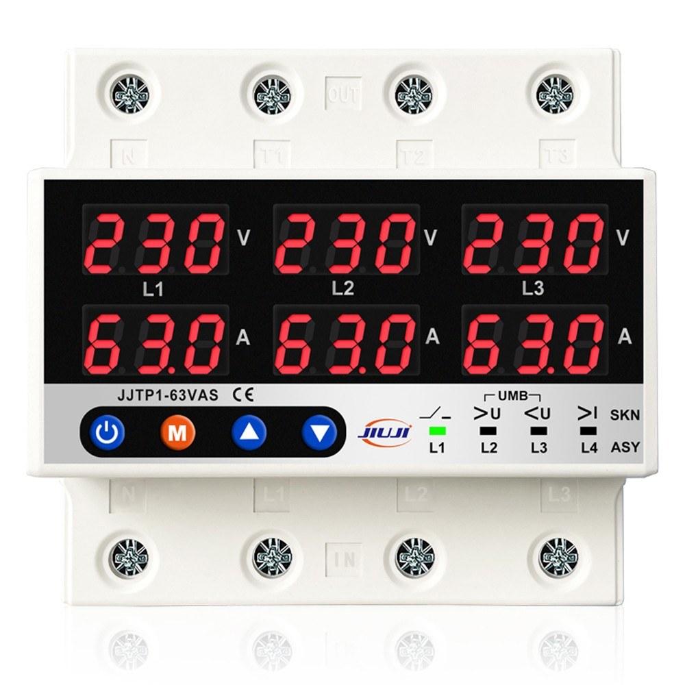 Three Phase Voltage and Current Protector Synchronous and Asynchronous Working Modes Design with Automatic Power Off and Automatic Reset Function 63A  |   Electrical Measuring Tools Electrical Measuring Tools Electrical Measuring Tools