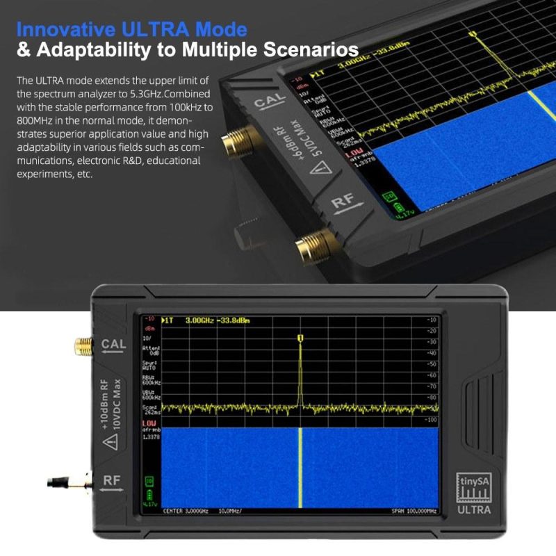 tinySA Portable Spectrum Analyzer Handheld 100k-5.3GHz High Frequency Signal Generator Built-in LNA with TFT Touchscreen Display Support PC Connection  |   Other Instruments Measurement & Analysis Instruments Black