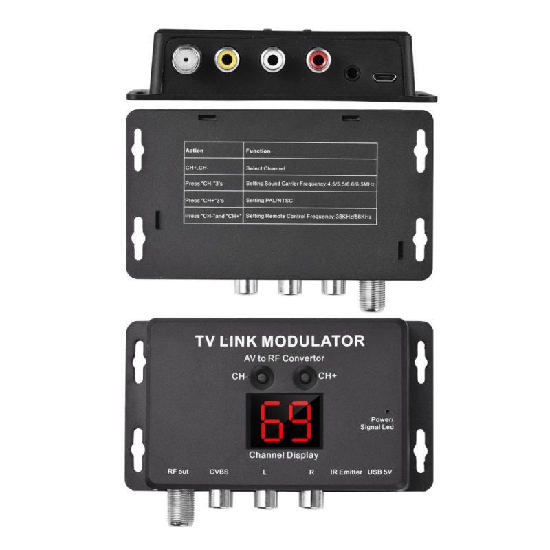 TM80 TV LINK Modulator AV to RF Converter  |   Other Instruments Measurement & Analysis Instruments Black