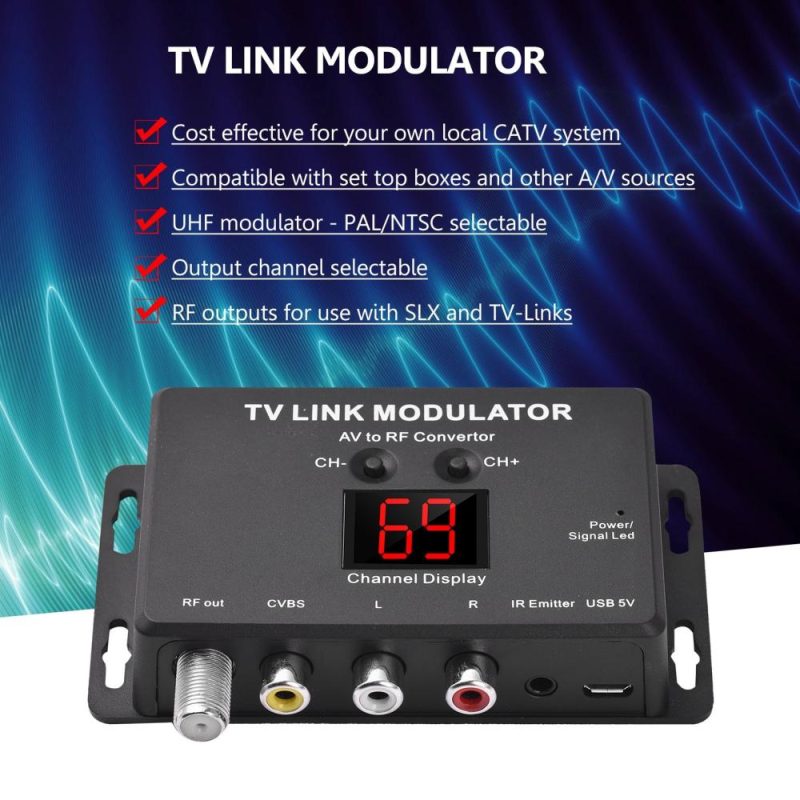 TM80 TV LINK Modulator AV to RF Converter  |   Other Instruments Measurement & Analysis Instruments Black