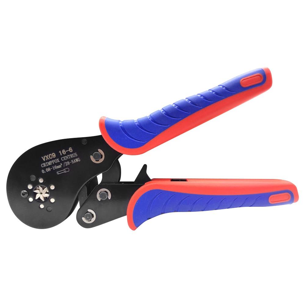 Tubular Terminal Crimping Tool 0.08-16mm² (28-5 AWG) Multifunction Ratcheting Wire Crimper Pliers Ferrule Crimpers Electrician Hand Tool  |   Others Others Black + Red + Blue