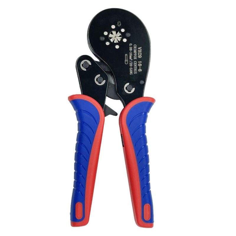 Tubular Terminal Crimping Tool 0.08-16mm² (28-5 AWG) Multifunction Ratcheting Wire Crimper Pliers Ferrule Crimpers Electrician Hand Tool  |   Others Others Black + Red + Blue