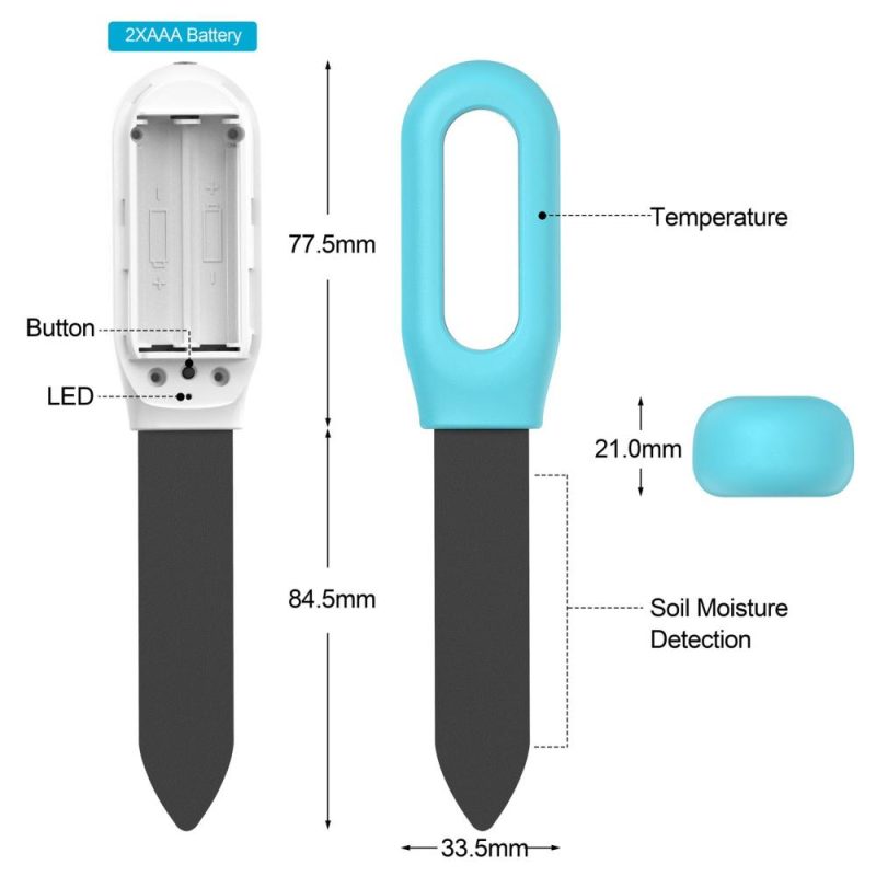 Tuya BT Intelligent 2in1 Soil Moisture Meter Temperature Tester Plant Cultivation Gardening Tools  |   Soil analysis equipment Measurement & Analysis Instruments Blue