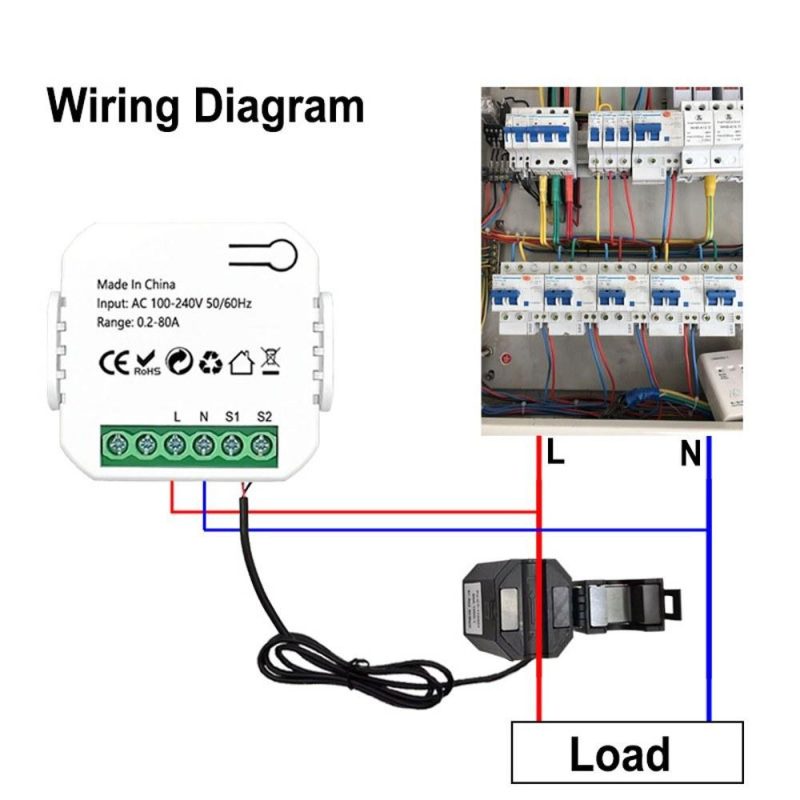 Tuya WiFi Energy Meter 80A Current Transformer Clamp KWh Power Monitor Compatible Alexa Google Home for Voice Control  |   Other Instruments Measurement & Analysis Instruments Other Instruments