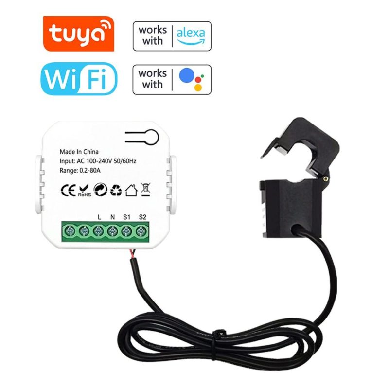 Tuya WiFi Energy Meter 80A Current Transformer Clamp KWh Power Monitor Compatible Alexa Google Home for Voice Control  |   Other Instruments Measurement & Analysis Instruments Other Instruments