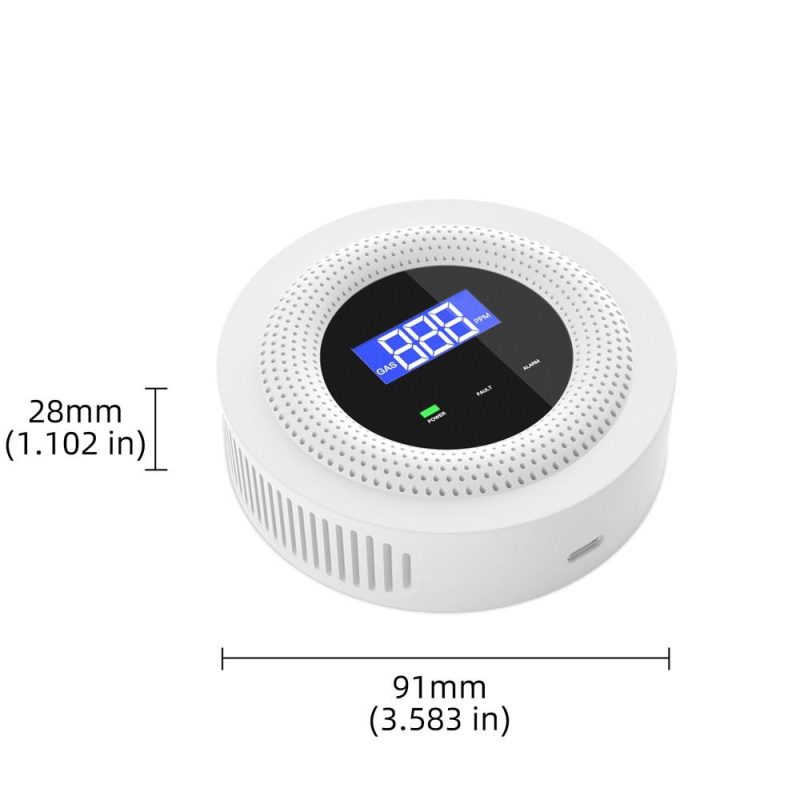 Tuya Wifi Gases Leakage Detection Device Live Voice Prompt APP Remote Alarm with Concentration Display USB Power Supplys High Decible Alarm  |   Gas detection equipment Gas detection equipment Gas detection equipment