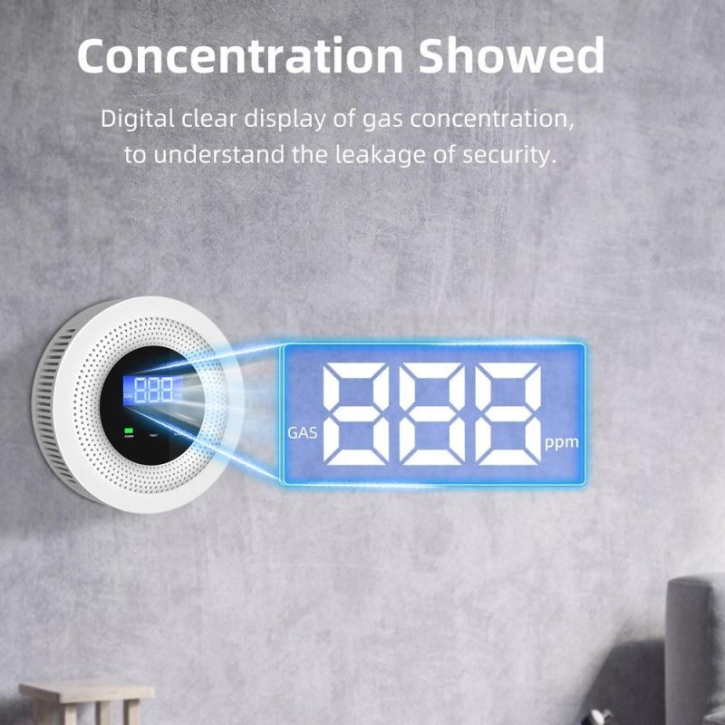 Tuya Wifi Gases Leakage Detection Device Live Voice Prompt APP Remote Alarm with Concentration Display USB Power Supplys High Decible Alarm  |   Gas detection equipment Gas detection equipment Gas detection equipment