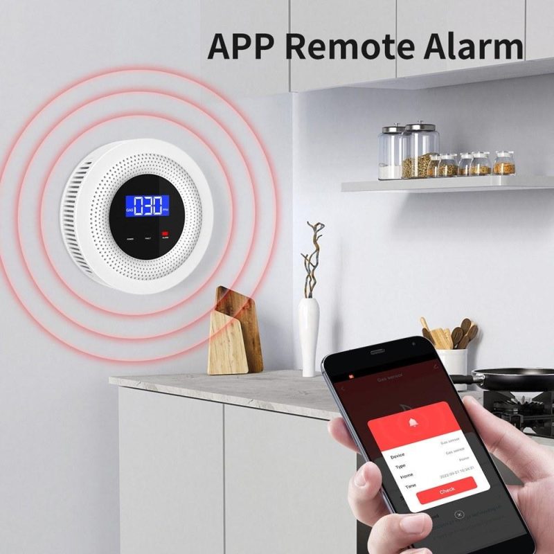 Tuya Wifi Gases Leakage Detection Device Live Voice Prompt APP Remote Alarm with Concentration Display USB Power Supplys High Decible Alarm  |   Gas detection equipment Gas detection equipment Gas detection equipment