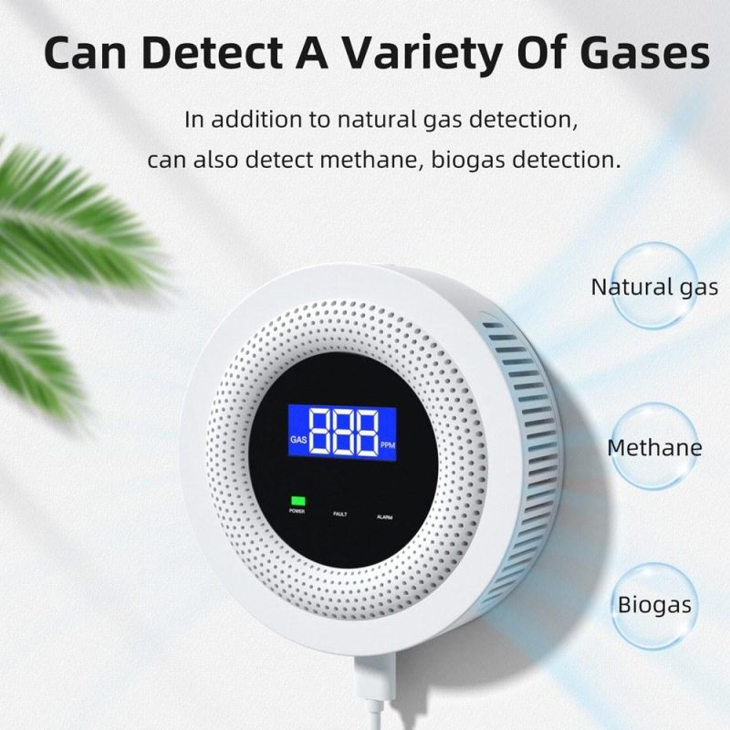 Tuya Wifi Gases Leakage Detection Device Live Voice Prompt APP Remote Alarm with Concentration Display USB Power Supplys High Decible Alarm  |   Gas detection equipment Gas detection equipment Gas detection equipment