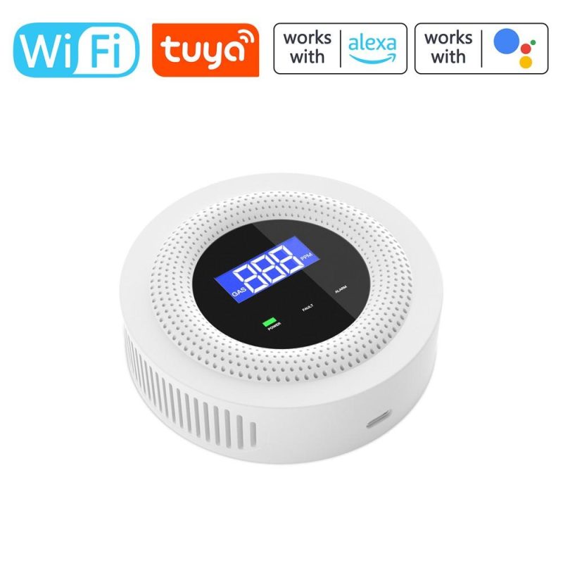 Tuya Wifi Gases Leakage Detection Device Live Voice Prompt APP Remote Alarm with Concentration Display USB Power Supplys High Decible Alarm  |   Gas detection equipment Gas detection equipment Gas detection equipment