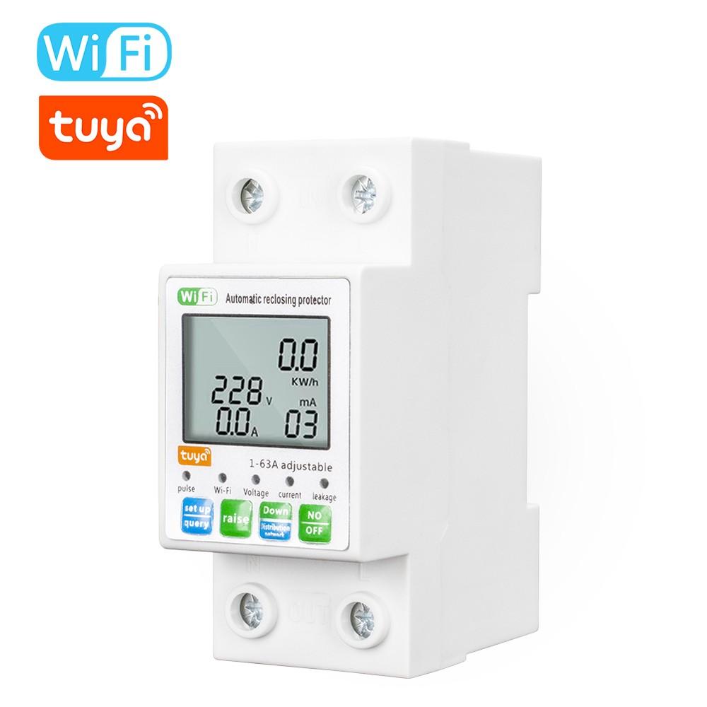 Tuya WiFi Intelligent Automatic Reclosing Protector Multifunctional Current Voltage Monitoring Meter LCD Display Switch Power Meter Protections Values Settable Mobilephone APP Control  |   Electrical Measuring Tools Electrical Measuring Tools Electrical Measuring Tools