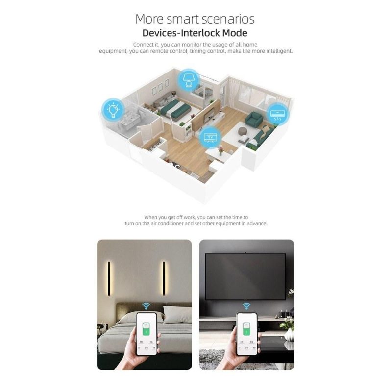 Tuya Wifi Intelligent Circuit Breaker Wireless Remotes Control Din Rail Switch Compatible with Alexa Google Home 10A  |   Other Instruments Measurement & Analysis Instruments Other Instruments