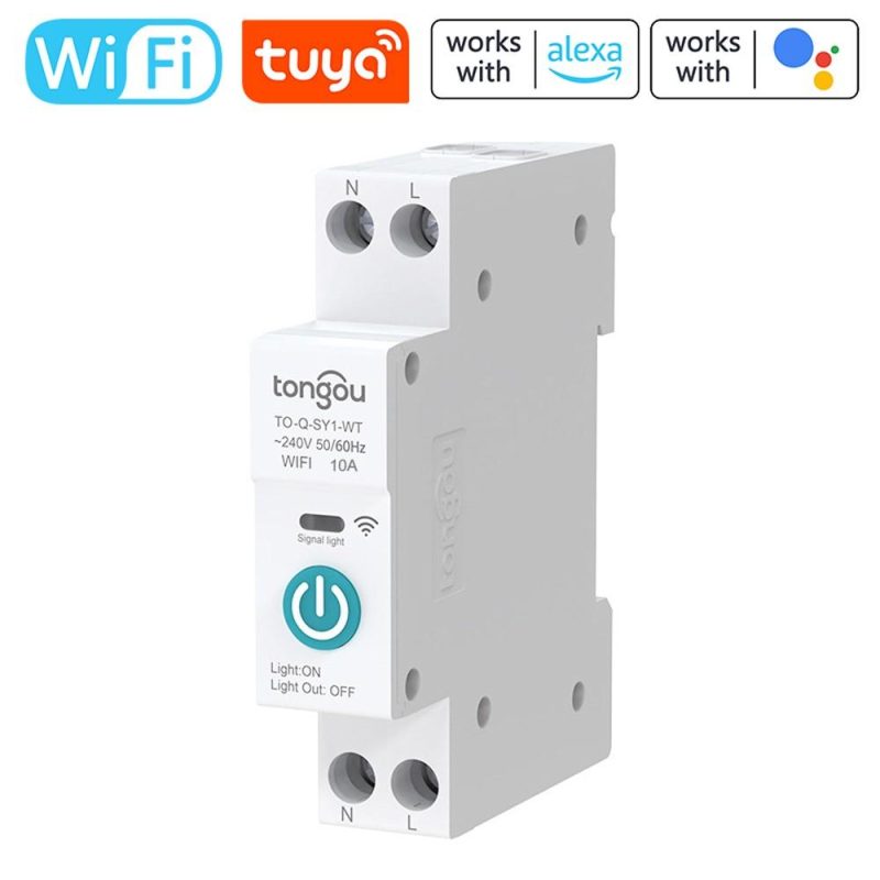 Tuya Wifi Intelligent Circuit Breaker Wireless Remotes Control Din Rail Switch Compatible with Alexa Google Home 10A  |   Other Instruments Measurement & Analysis Instruments Other Instruments