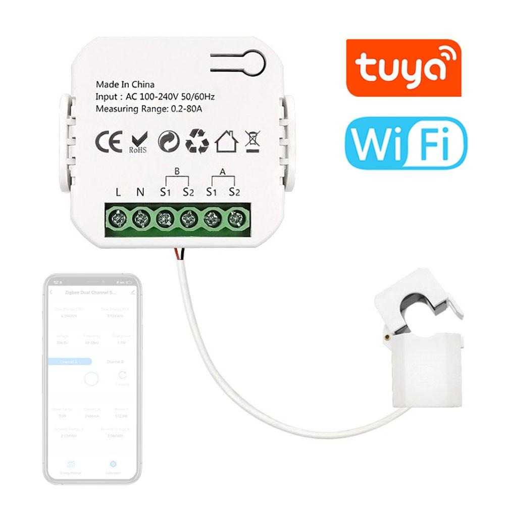 Tuya Wifi Intelligent Energy Meter Solar PV System Power Production Consumption Bidirectional Monitoring Meter Mobilephone APP Control Power Monitor with CT  |   Electrical Measuring Tools Electrical Measuring Tools Electrical Measuring Tools