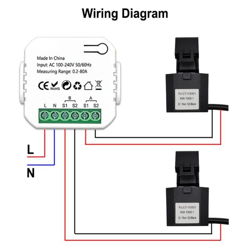 Tuya Wifi Intelligent Energy Meter Solar PV System Power Production Consumption Bidirectional Monitoring Meter Mobilephone APP Control Power Monitor with CT  |   Electrical Measuring Tools Electrical Measuring Tools Electrical Measuring Tools