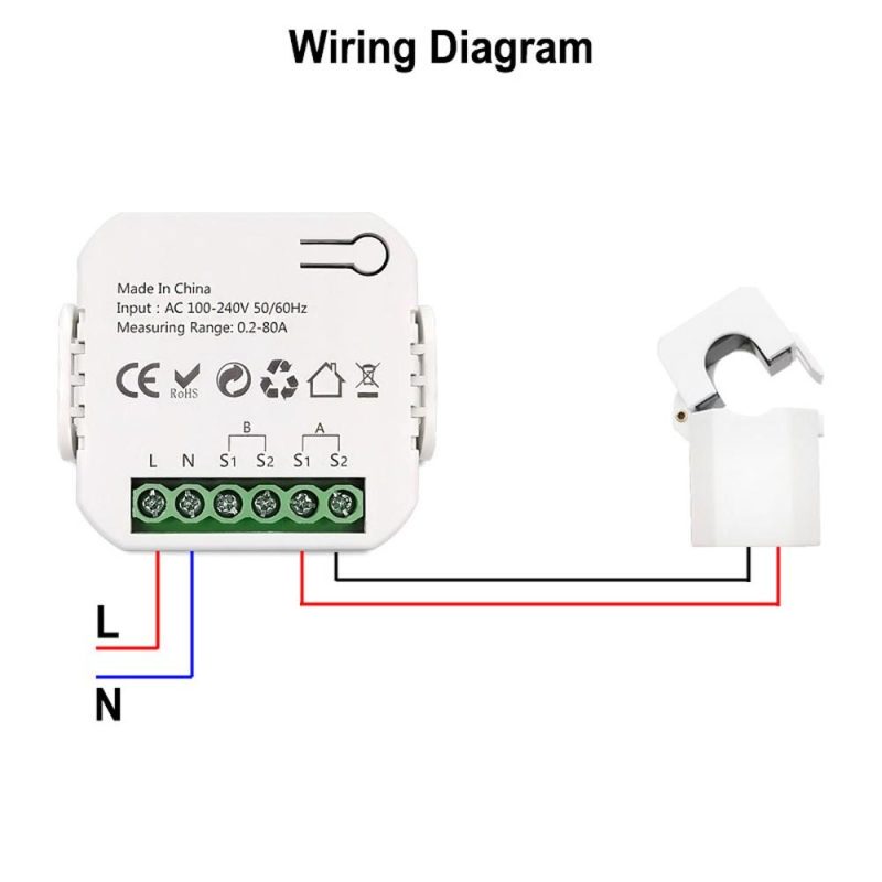 Tuya Wifi Intelligent Energy Meter Solar PV System Power Production Consumption Bidirectional Monitoring Meter Mobilephone APP Control Power Monitor with CT  |   Electrical Measuring Tools Electrical Measuring Tools Electrical Measuring Tools