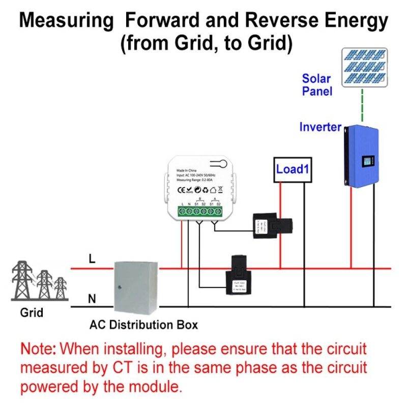 Tuya Wifi Intelligent Energy Meter Solar PV System Power Production Consumption Bidirectional Monitoring Meter Mobilephone APP Control Power Monitor with CT  |   Electrical Measuring Tools Electrical Measuring Tools Electrical Measuring Tools