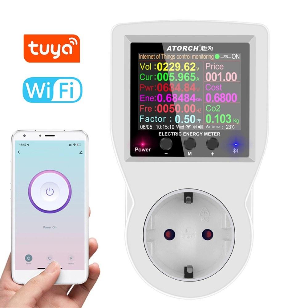 Tuya Wifi Intelligent Power Socket Electricity Power Monitor  Multi-energy  Monitoring Meter 2.4 inch Color Screen Mobilephone APP Remote Controlling Device  |   Other Instruments Measurement & Analysis Instruments Other Instruments