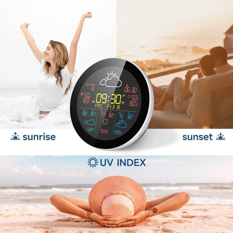 Tuya WiFi Intelligent Weather Clock 3-Day Weather Forecast Weather Station Wireless Thermometer Hygrometer (1Pc Sub Sensors)  |   Temperature & Humidity Measurements Measurement & Analysis Instruments Temperature & Humidity Measurements