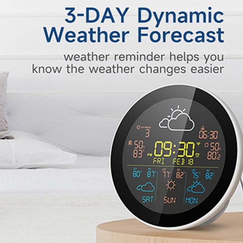 Tuya WiFi Intelligent Weather Clock 3-Day Weather Forecast Weather Station Wireless Thermometer Hygrometer (1Pc Sub Sensors)  |   Temperature & Humidity Measurements Measurement & Analysis Instruments Temperature & Humidity Measurements