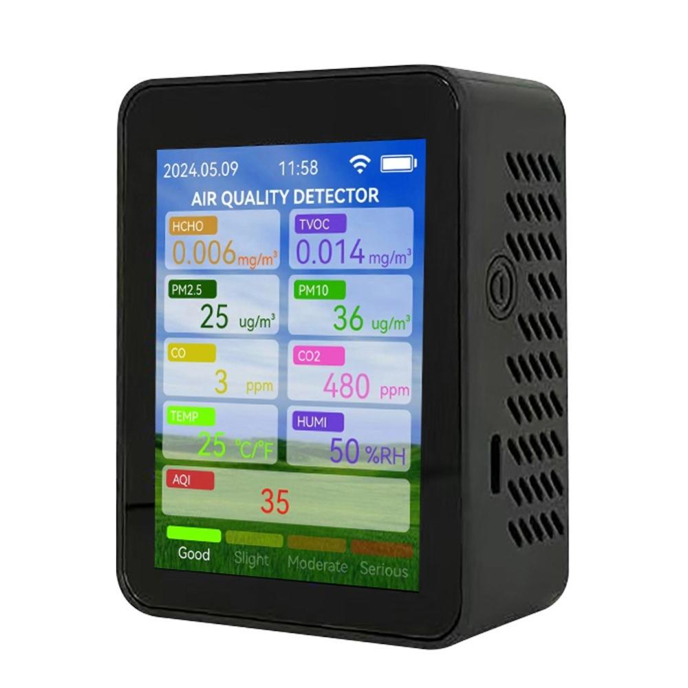 Tuya WiFi Multifunctional Air Quality Meter Household HCHO TVOC Carbon Monoxide CO2 PM2.5 PM10 Tester Portable Temperature Humidity Detector 2.8-inch TFT Display with Alarm Function  |   Temperature & Humidity Measurements Measurement & Analysis Instruments Temperature & Humidity Measurements