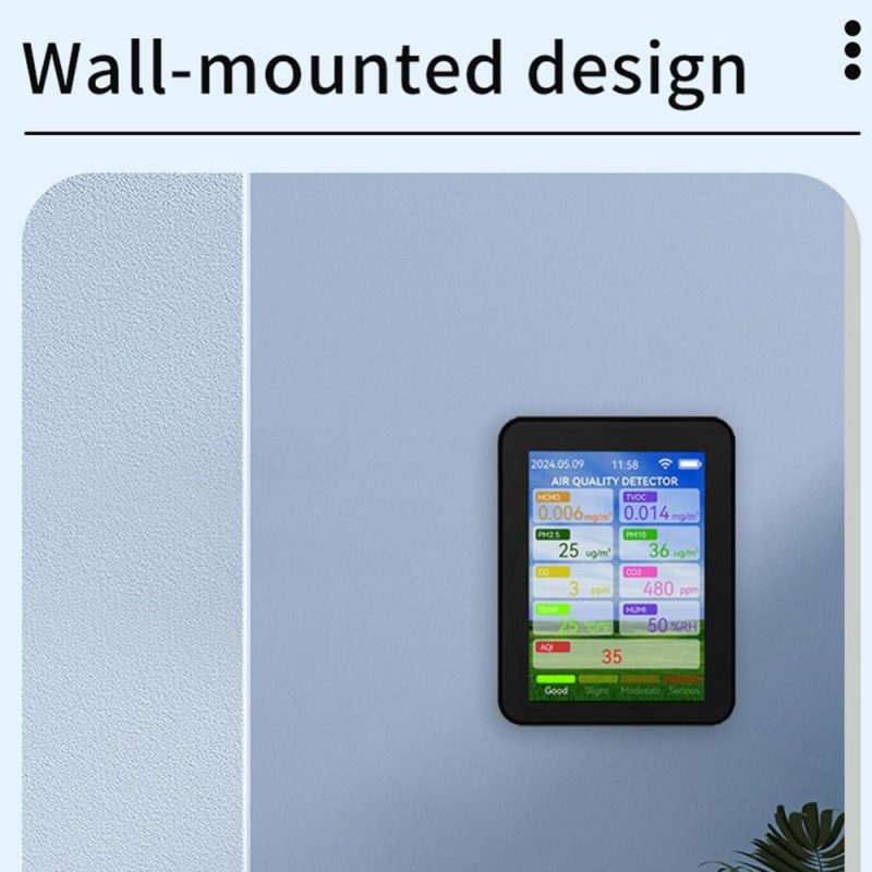 Tuya WiFi Multifunctional Air Quality Meter Household HCHO TVOC Carbon Monoxide CO2 PM2.5 PM10 Tester Portable Temperature Humidity Detector 2.8-inch TFT Display with Alarm Function  |   Temperature & Humidity Measurements Measurement & Analysis Instruments Temperature & Humidity Measurements