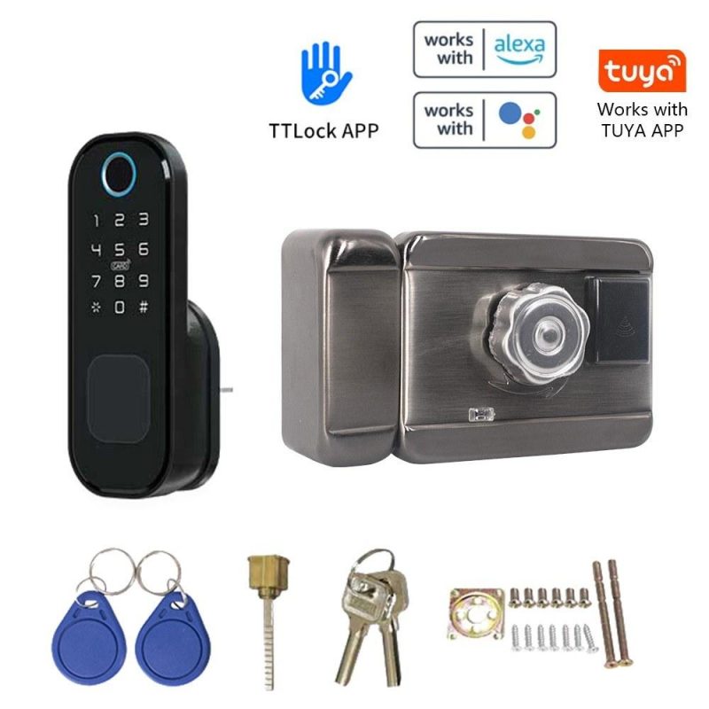 Tuya WiFi No Wiring Waterproof Fingerprint Lock Digital Code Electronic Door Lock For Home Security BT Unlock Compatible with Google Home Amazon Alexa (Not Include Battery and USB Cable)  |   Safety & Protective Gear Professional Tools Safety & Protective Gear