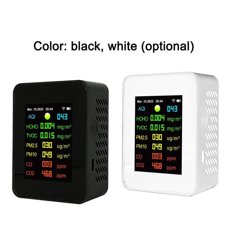 Tuya Wifi Portable Air Quality Meter 7in1 PM2.5 PM10 Carbonic Oxide CO2 TVOC HCHO AQI Tester  |   Gas detection equipment Gas detection equipment Gas detection equipment