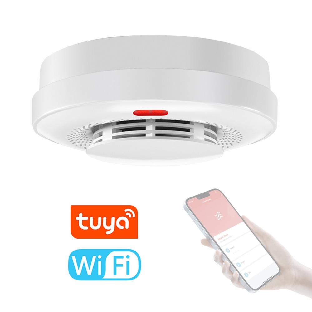 Tuya Wifi Smoke Detector Fire Protecting Sound Alarm Sensor Cellphone APP Remote Push Alert with Alarm Cancel Function  |   Gas detection equipment Gas detection equipment Gas detection equipment