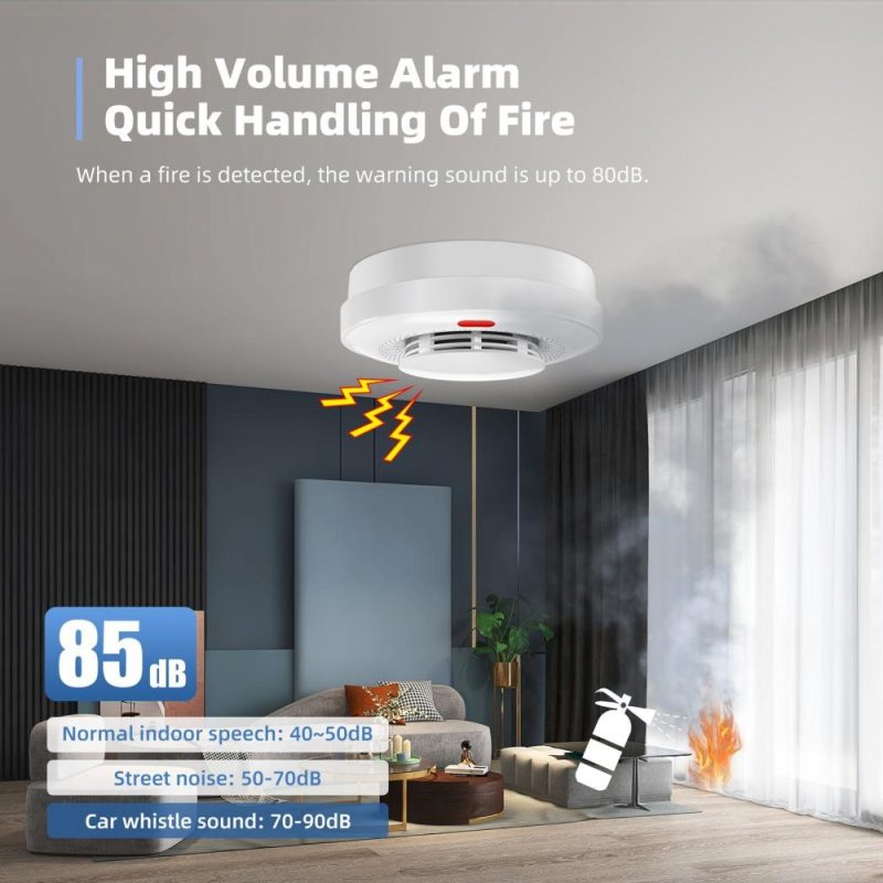 Tuya Wifi Smoke Detector Fire Protecting Sound Alarm Sensor Cellphone APP Remote Push Alert with Alarm Cancel Function  |   Gas detection equipment Gas detection equipment Gas detection equipment