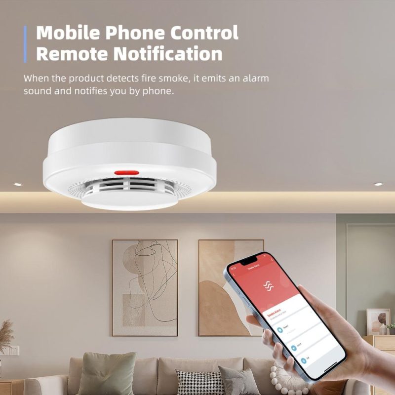 Tuya Wifi Smoke Detector Fire Protecting Sound Alarm Sensor Cellphone APP Remote Push Alert with Alarm Cancel Function  |   Gas detection equipment Gas detection equipment Gas detection equipment