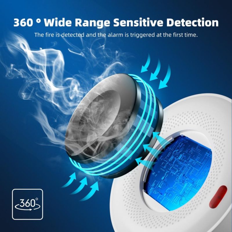 Tuya Wifi Smoke Detector Fire Protecting Sound Alarm Sensor Cellphone APP Remote Push Alert with Alarm Cancel Function  |   Gas detection equipment Gas detection equipment Gas detection equipment