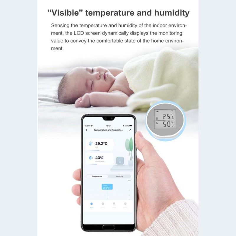 Tuya WiFi Temperature Humidity Sensor Intelligent Hygrothermograph Meter with High and Low Temperature Alarm Function Compatible with Alexa and Google Home  |   Temperature & Humidity Measurements Measurement & Analysis Instruments Temperature & Humidity Measurements