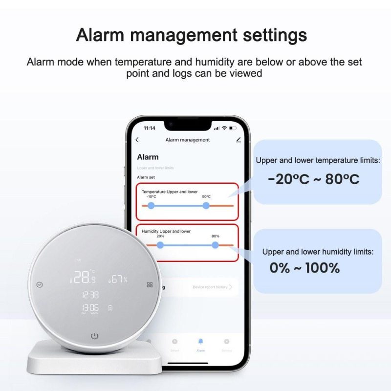 Tuya WIFI USB Rechargeable Temperature and Humidity Meter Compatible with Google Home Alexa  |   Temperature & Humidity Measurements Measurement & Analysis Instruments Temperature & Humidity Measurements