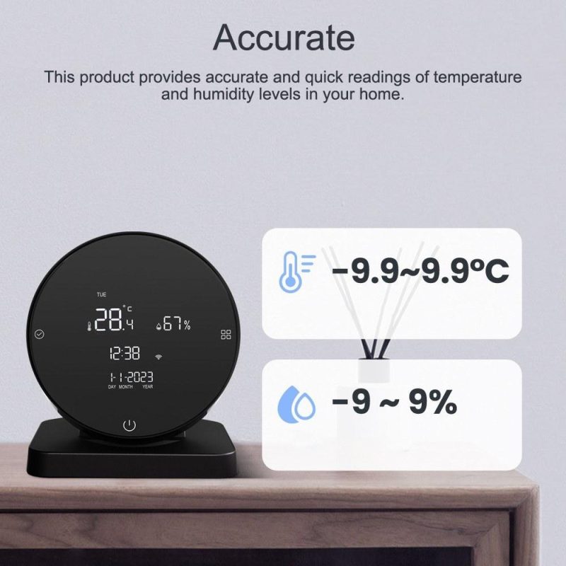 Tuya WIFI USB Rechargeable Temperature and Humidity Meter LCD Display IR Remote Controller Compatible with Google Home Alexa  |   Temperature & Humidity Measurements Measurement & Analysis Instruments Black