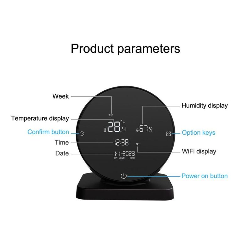 Tuya WIFI USB Rechargeable Temperature and Humidity Meter LCD Display IR Remote Controller Compatible with Google Home Alexa  |   Temperature & Humidity Measurements Measurement & Analysis Instruments Black