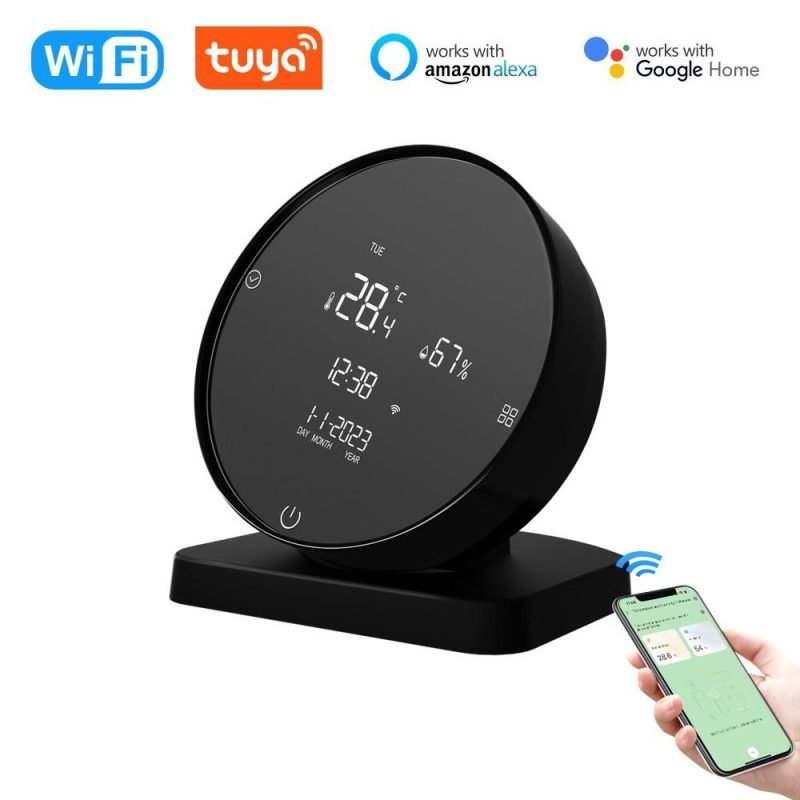 Tuya WIFI USB Rechargeable Temperature and Humidity Meter LCD Display IR Remote Controller Compatible with Google Home Alexa  |   Temperature & Humidity Measurements Measurement & Analysis Instruments Black