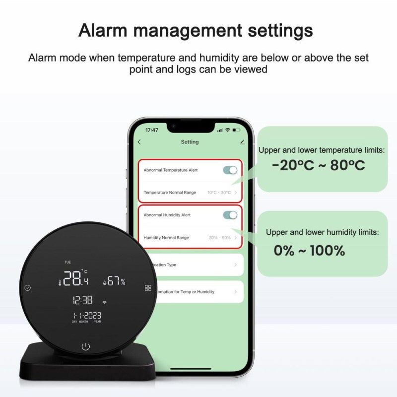 Tuya WIFI USB Rechargeable Temperature and Humidity Meter LCD Display IR Remote Controller Compatible with Google Home Alexa  |   Temperature & Humidity Measurements Measurement & Analysis Instruments Black