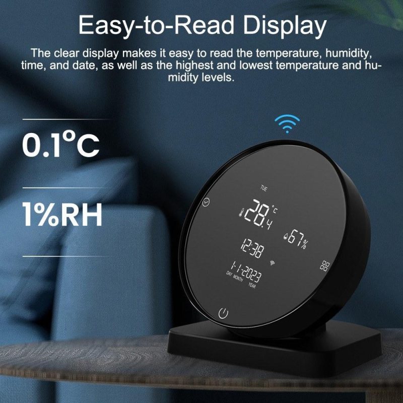 Tuya WIFI USB Rechargeable Temperature and Humidity Meter LCD Display IR Remote Controller Compatible with Google Home Alexa  |   Temperature & Humidity Measurements Measurement & Analysis Instruments Black