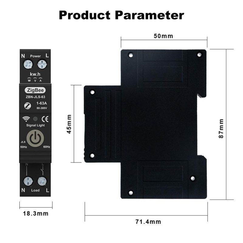 TUYA ZigBee Intelligent Circuit Breaker Remote Control Voice Control Switch Home Wireless Mobilephone APP Connect Circuit Breaker Compatible with  Assistant ans Amazon Alexa  |   Other Instruments Measurement & Analysis Instruments Black