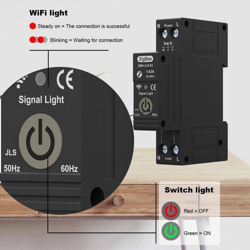 TUYA ZigBee Intelligent Circuit Breaker Remote Control Voice Control Switch Home Wireless Mobilephone APP Connect Circuit Breaker Compatible with  Assistant ans Amazon Alexa  |   Other Instruments Measurement & Analysis Instruments Black