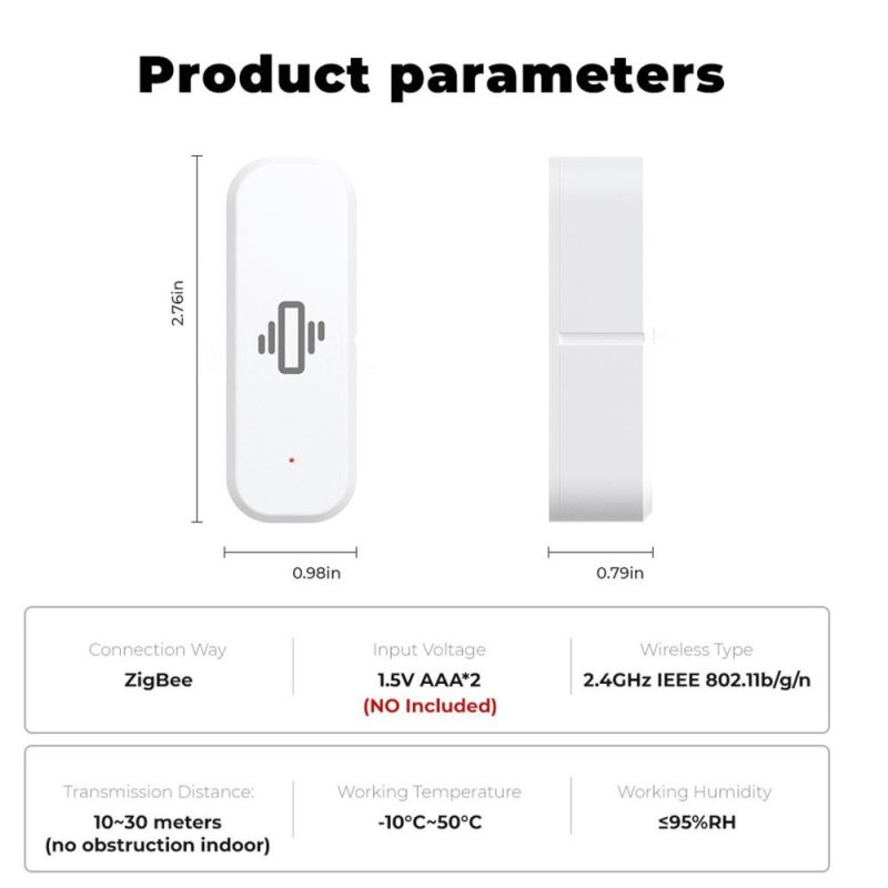 Tuya ZigBee Intelligent Vibration Drop Sensor Detector Real Time Motion Vibration Alarm Sensor (Used with ZigBee 3.0 Gateways )  |   Other Instruments Measurement & Analysis Instruments Other Instruments