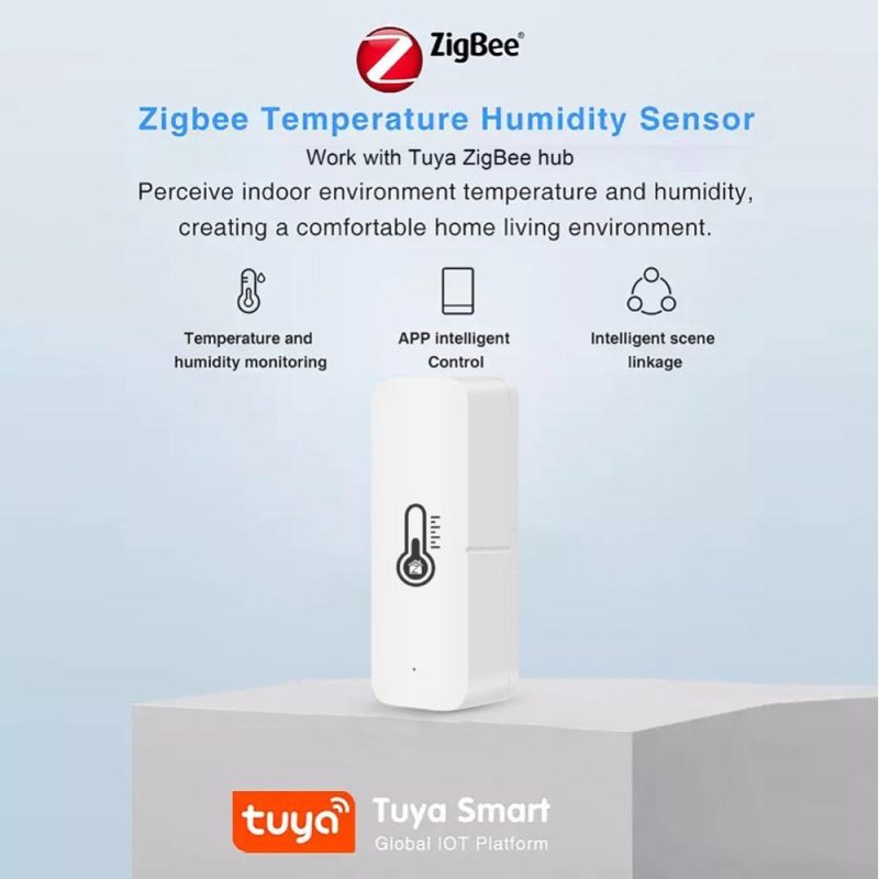 Tuya ZigBee Temperature Humidity Sensors Indoor Detector APP Real-time Monitoring Intelligent Linkage Compatible with Alexa Google Home Need to be Used with Gate-way  |   Temperature & Humidity Measurements Measurement & Analysis Instruments Temperature & Humidity Measurements