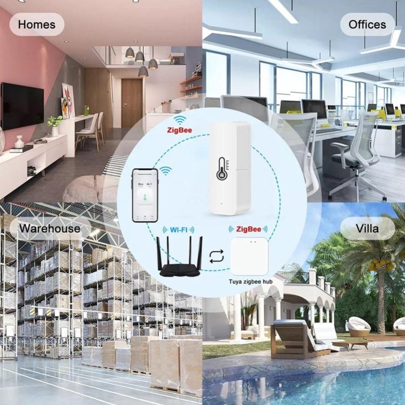 Tuya ZigBee Temperature Humidity Sensors Indoor Detector APP Real-time Monitoring Intelligent Linkage Compatible with Alexa Google Home Need to be Used with Gate-way  |   Temperature & Humidity Measurements Measurement & Analysis Instruments Temperature & Humidity Measurements