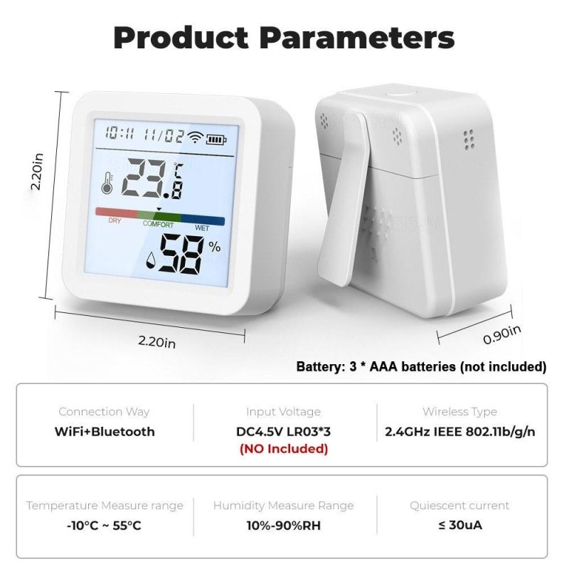 Tuya ZigBee Temperature Humidity Tester LCD Backlight Display Mobilephone APP Remotely Control Intelligent Linkage Compatible with Alexa and Google Home  |   Temperature & Humidity Measurements Measurement & Analysis Instruments Temperature & Humidity Measurements