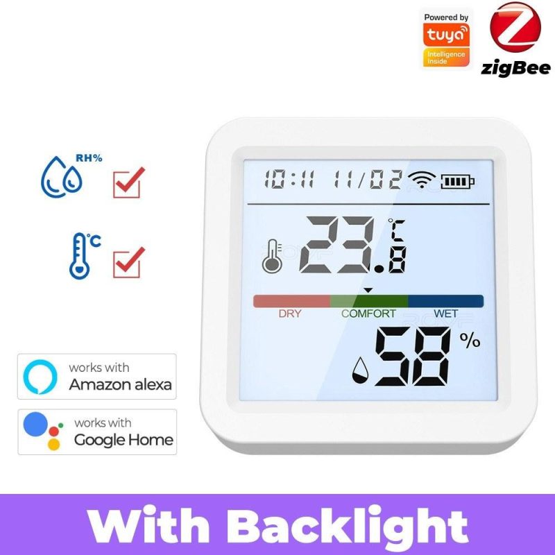 Tuya ZigBee Temperature Humidity Tester LCD Backlight Display Mobilephone APP Remotely Control Intelligent Linkage Compatible with Alexa and Google Home  |   Temperature & Humidity Measurements Measurement & Analysis Instruments Temperature & Humidity Measurements