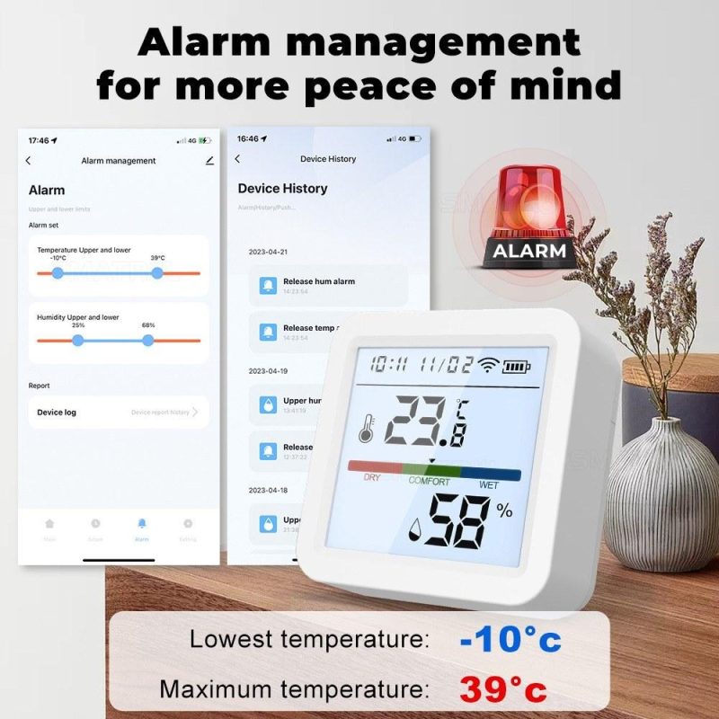 Tuya ZigBee Temperature Humidity Tester LCD Backlight Display Mobilephone APP Remotely Control Intelligent Linkage Compatible with Alexa and Google Home  |   Temperature & Humidity Measurements Measurement & Analysis Instruments Temperature & Humidity Measurements