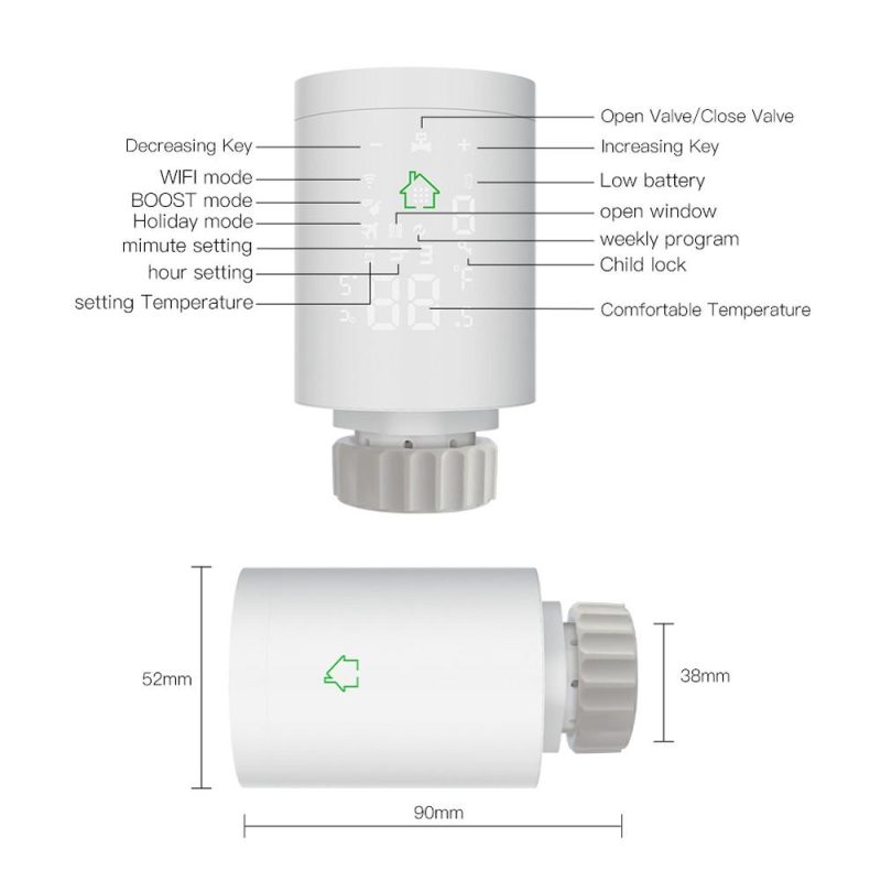 Tuya ZIGBEE3.0 Intelligent Radiator Actuator Programmable Thermostatic Radiator Valve Temperature Controller Voice Control via Alexa  |   Other Instruments Measurement & Analysis Instruments Other Instruments