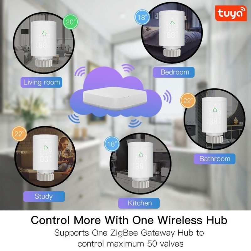 Tuya ZIGBEE3.0 Intelligent Radiator Actuator Programmable Thermostatic Radiator Valve Temperature Controller Voice Control via Alexa  |   Other Instruments Measurement & Analysis Instruments Other Instruments